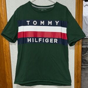 Tommy Hilfiger Forest Green T-Shirt with Stripes